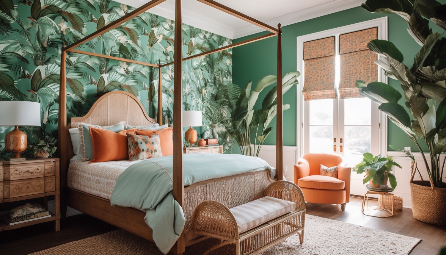 sypialnia mid century inspiracje